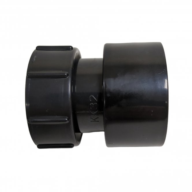 Kockney Koi Black Solvent Weld Female Socket to 1.5inch BSP Female Threaded Coupling
