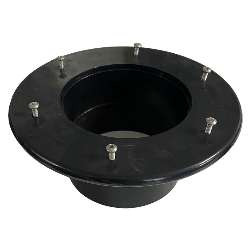 Black Flanged Tank Connector for ABS Waste Pipe