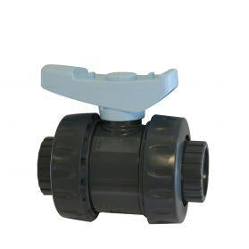 Grey Double Union Ball Valves PVC Pressure Pipe Imperial