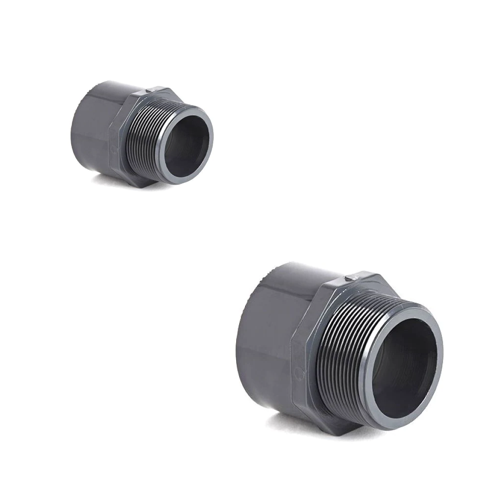 Grey Male Thread To Plain Socket PVC Pressure Pipe Imperial