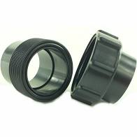 Black Single Union for Female Plain to Female Plain ABS Waste Pipe