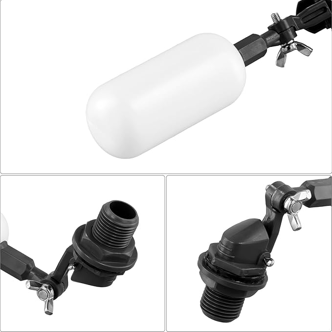 1/2" Float Ball Valve, Adjustable Automatic Water Level Control Valve for Tanks and  Ponds