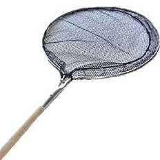 19" (48cm) Wooden Handle Complete Koi Net – Ideal for Fish Handling and Inspection
