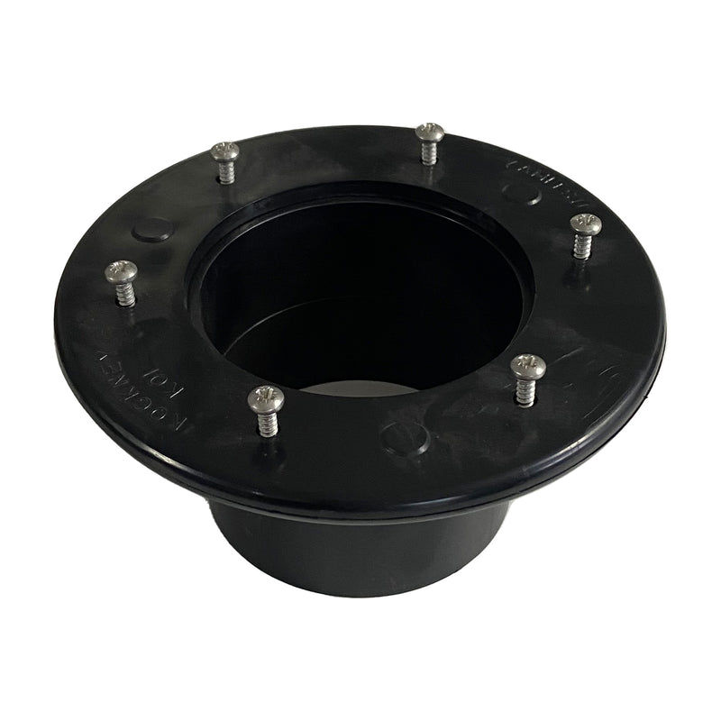 Black Flanged Tank Connector for ABS Waste Pipe